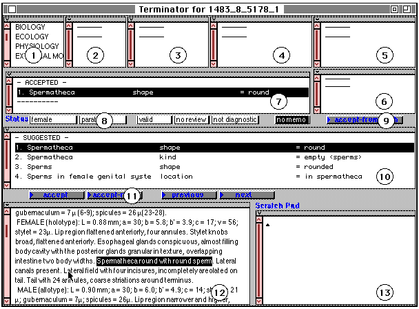 Fig 1 - The Terminator window: Basic actions